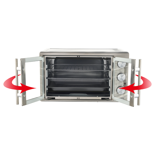 GRSK2A15RDMA18 by Galanz - Galanz 1.5 Cu Ft Retro French Door Toaster Oven  with Air Fry in Hot Rod Red