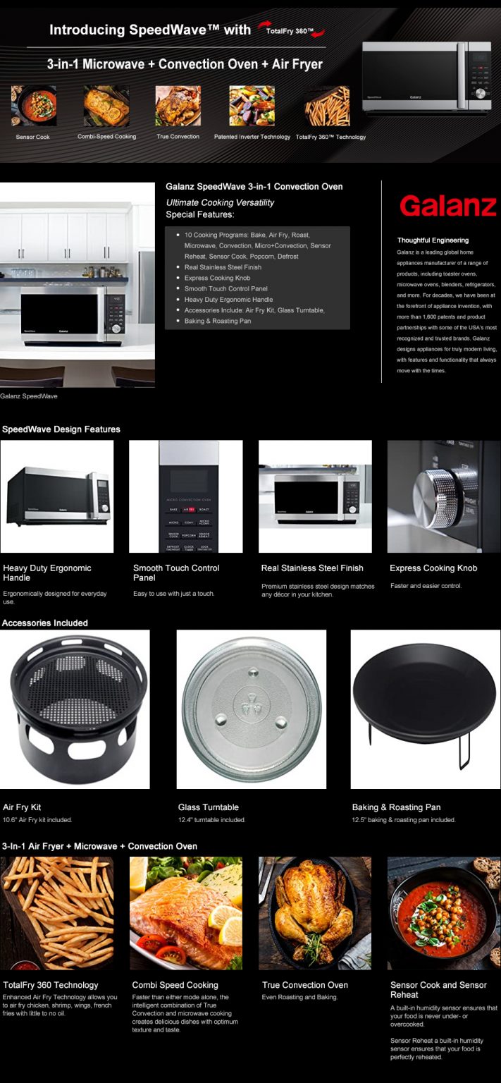 GSWWA12S1SA10 1.2 Cu Ft SpeedWave™ Galanz Thoughtful Engineering