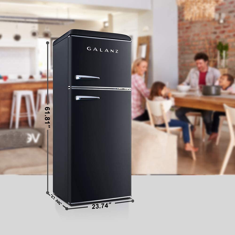 Galanz Glr10tweefr 10 cu. ft. Retro Frost Free Top Freezer Refrigerator, Milkshake White