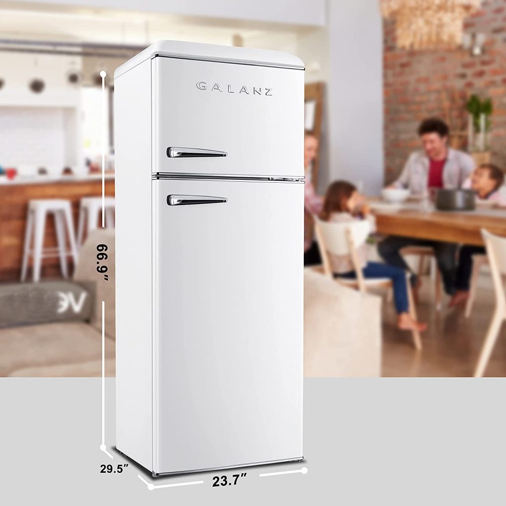 Galanz 12.0 Cu. Ft. Milkshake White Retro Top Mount Refrigerator