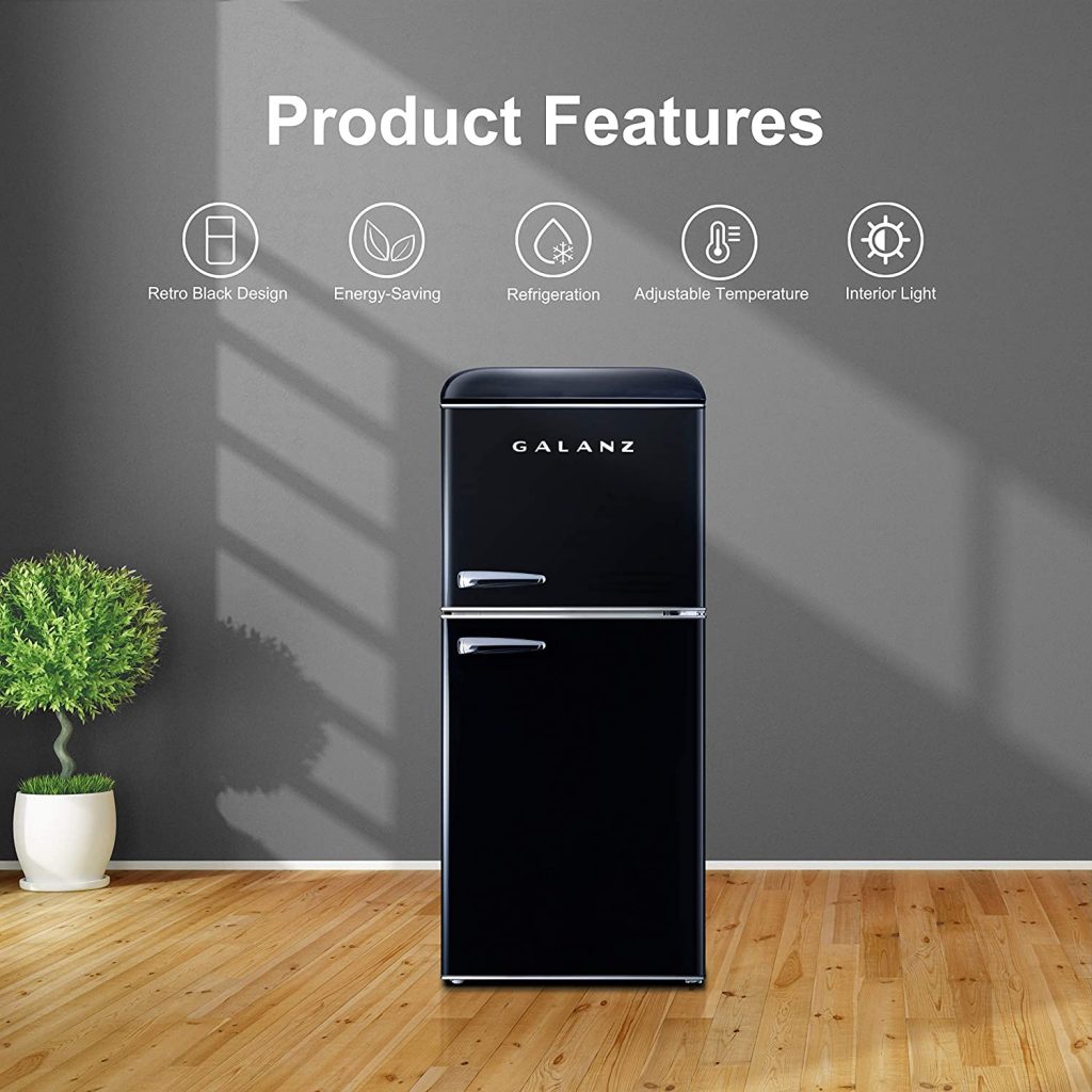 Compact Refrigerator 4.0 Cu Ft 2 Door Mini Fridge with Freezer For