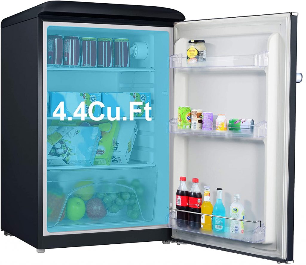 Commercial Cool CCRR4LB Retro 4 Cubic Feet cu. ft. Freestanding Mini Fridge  with Freezer 