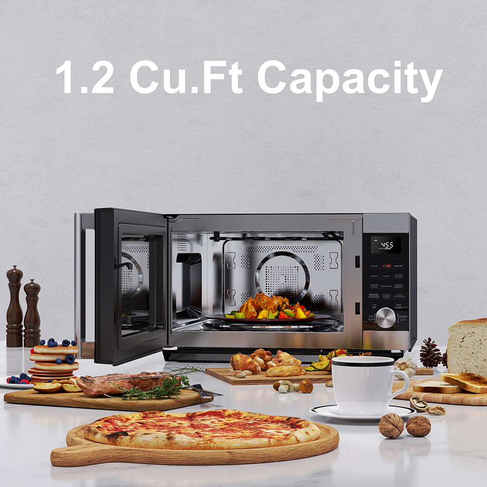 GSWWA12S1SA10 Galanz Galanz 1.2 Cu Ft SpeedWave™, 3-in-1 Air Fryer, Convection  Oven and Microwave with Combi Speed Cooking Feature, Sensor Cook, Inverter,  TotalFry 360™ Technology True Convection in Stainless Steel