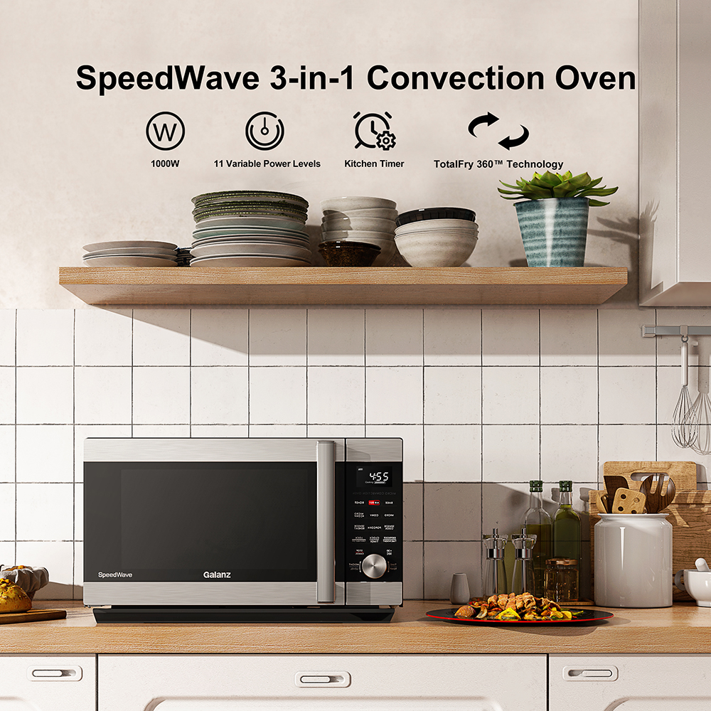 GSWWA16S1SA10 by Galanz - Galanz 1.6 Cu Ft 3-in-1 Air Fryer, Convection  Oven and Microwave with Combi Speed Cooking Feature, Sensor Cook,  Inverter,TotalFry 360™ Technology in Stainless Steel