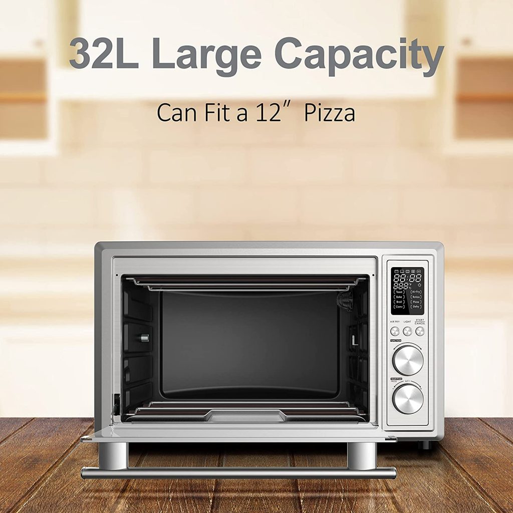 Galanz GT12SSDAN18 1.1 Cu.Ft. Digital Toaster Oven with Air Fry, Stainless  Steel 