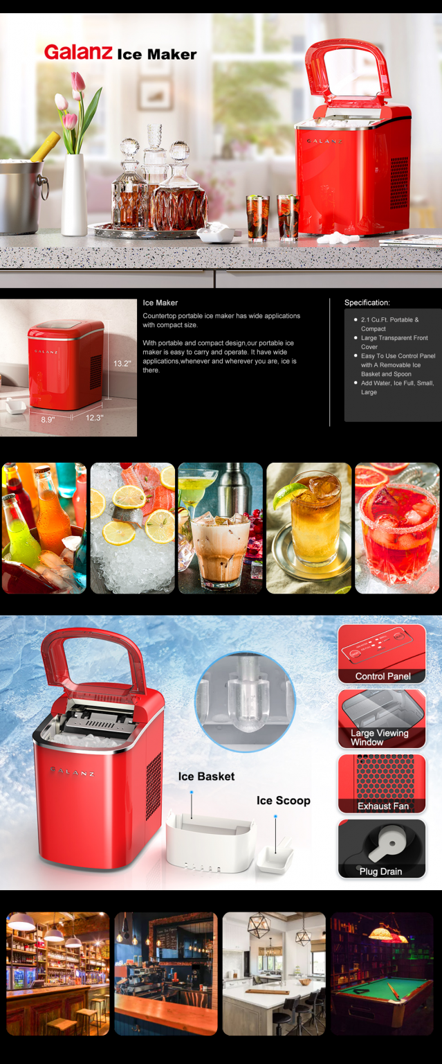 GLCI26RDR3A Ice Maker Galanz Thoughtful Engineering