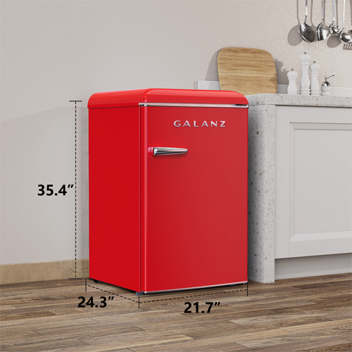 Galanz 3.1 Cu ft Retro Mini Fridge with Freezer, White
