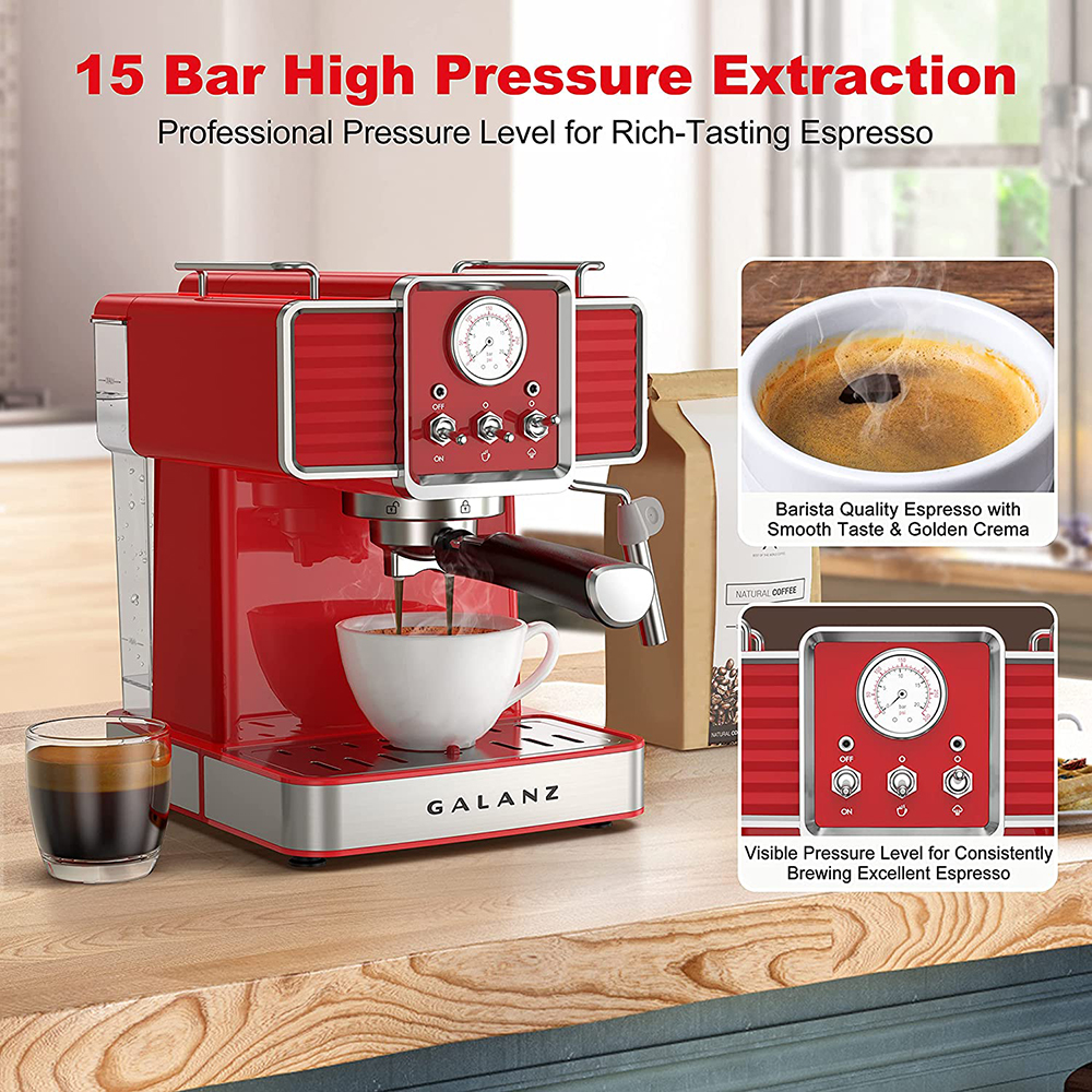 GLEC02RDRE14 Retro Espresso Coffee Machine – Galanz – Thoughtful