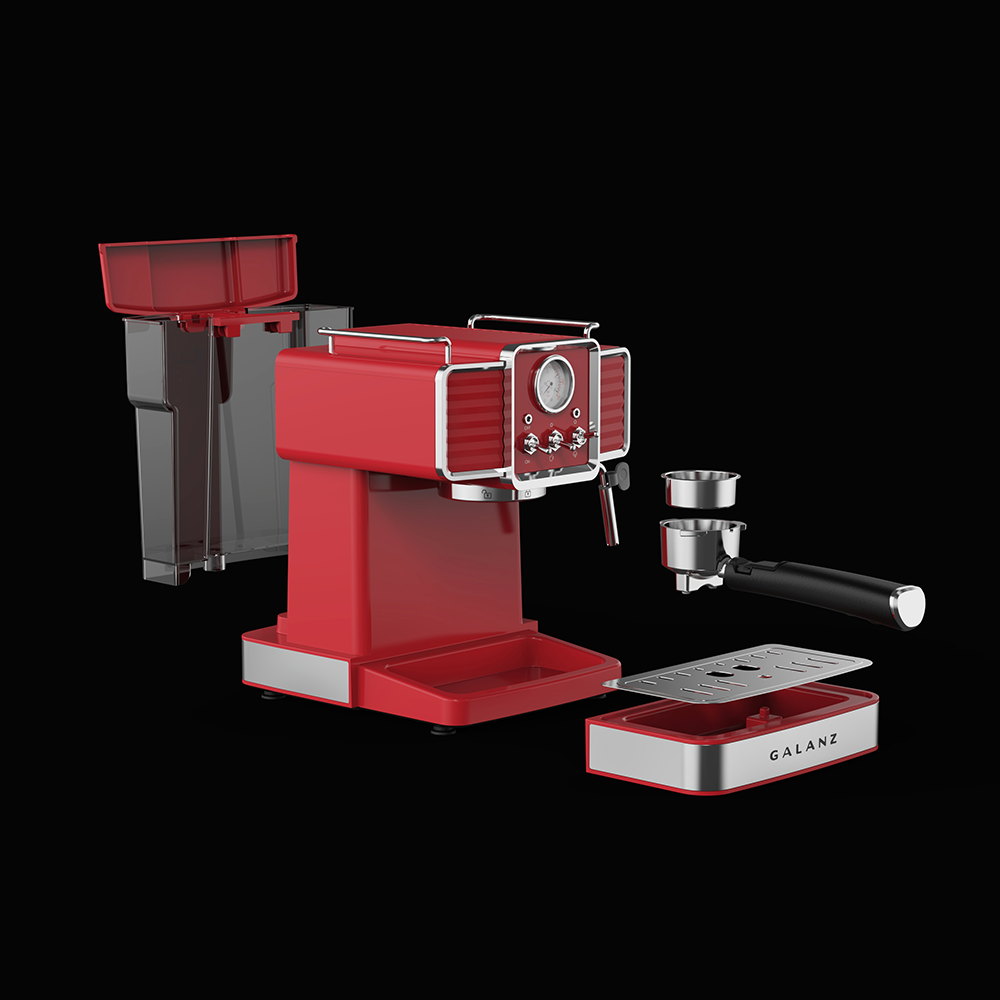 Galanz Retro Pump Espresso Machine ,Red