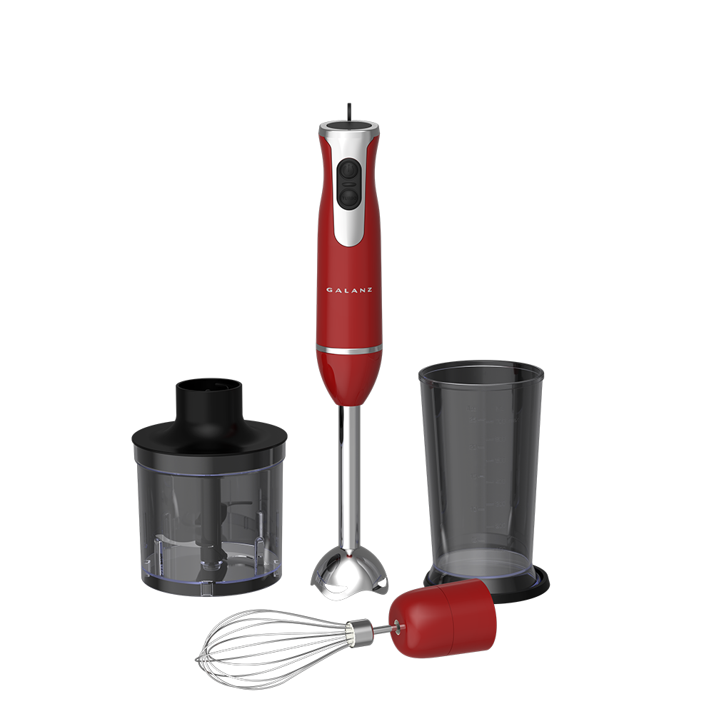 Galanz 4-in-1 Retro Immersion Hand Blender with Whisk & Chopper