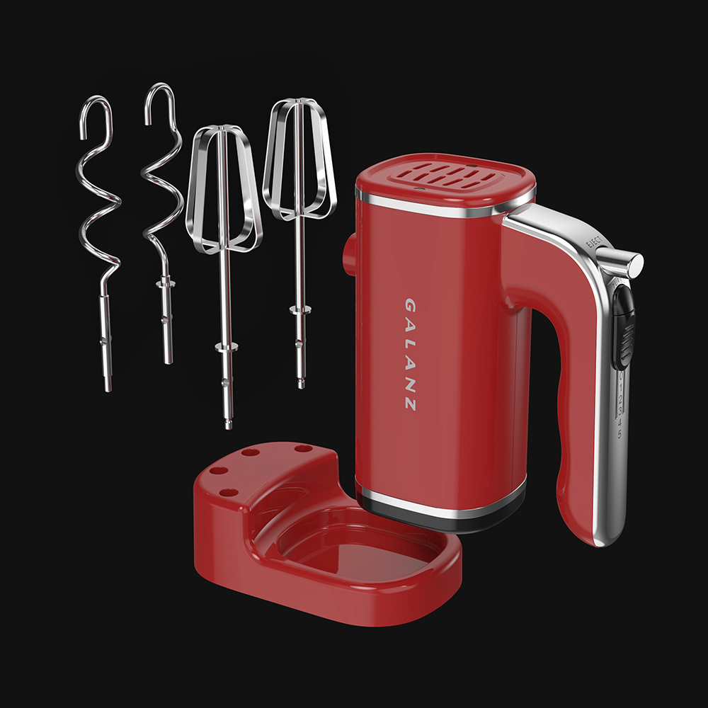 Galanz 5 Speed 150 Watt Retro Hand Mixer With Storage Base In Hot Rod Red :  Target