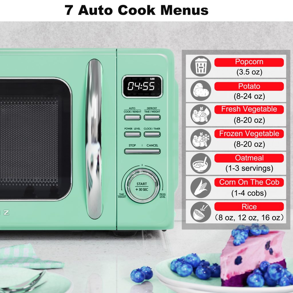 0.9 Cu.ft Retro Microwave Oven - Green