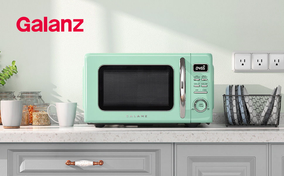 Galanz 1.1 cu. ft. Retro Countertop Microwave in Black