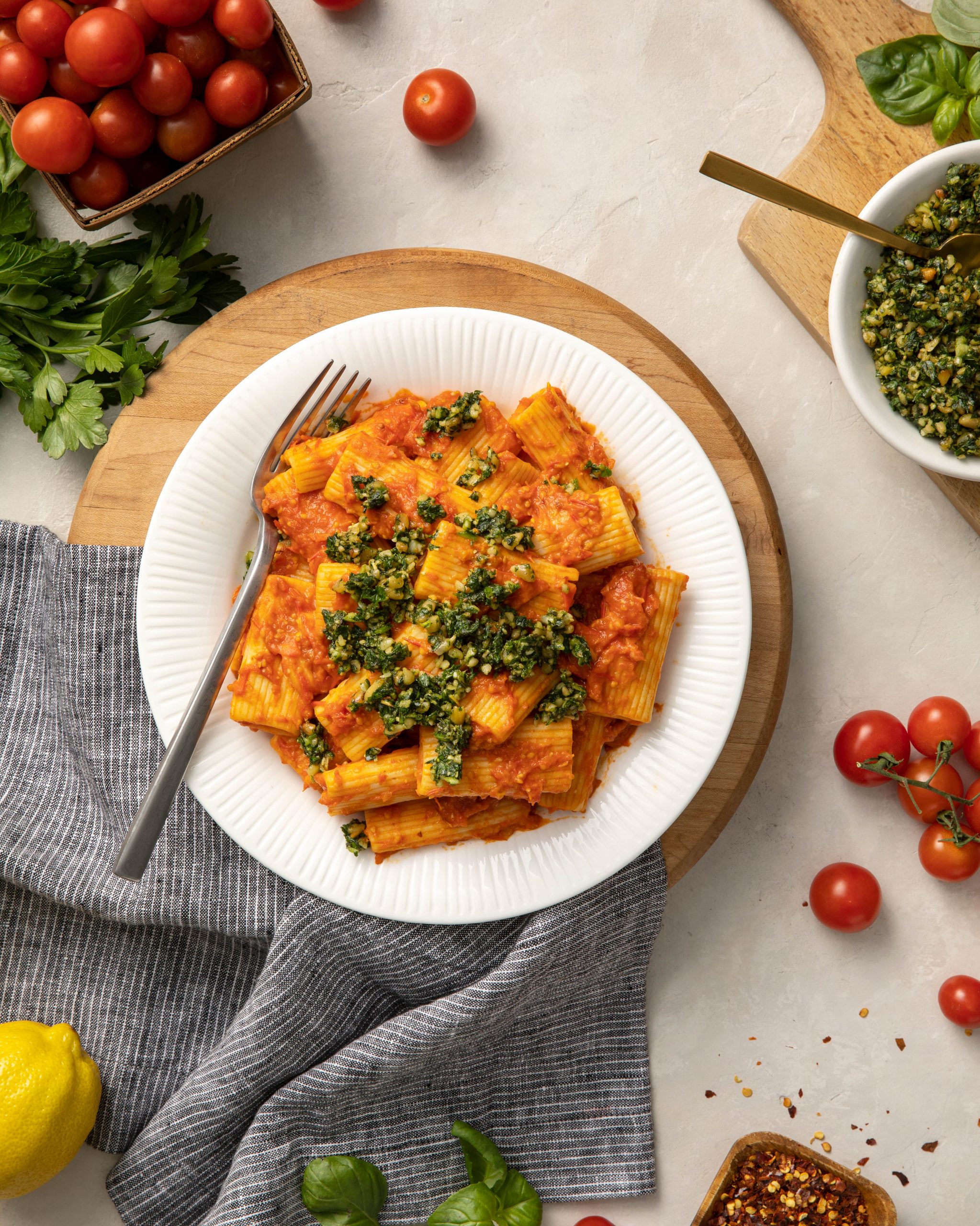 Rigatoni with Tomato Caper Sauce